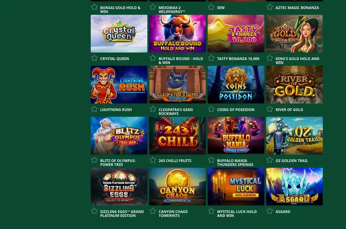 Gama Casino Spielauswahl